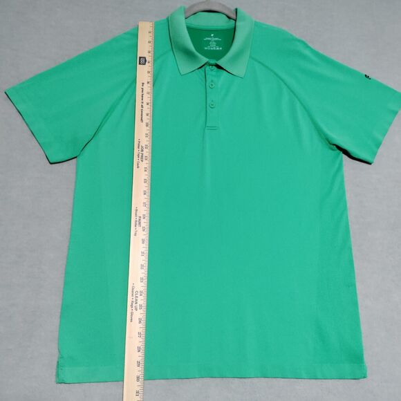 Fabletics Mens Golf Polo Shirt The Training Day Size XL Green Active Wicking - Picture 9 of 10